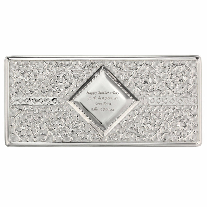 Personalised Memento Personalised Antique Silver Plated Jewellery Box