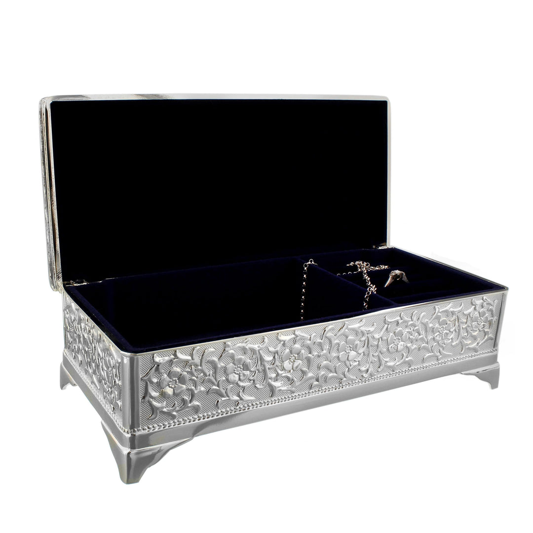 Personalised Memento Personalised Antique Silver Plated Jewellery Box