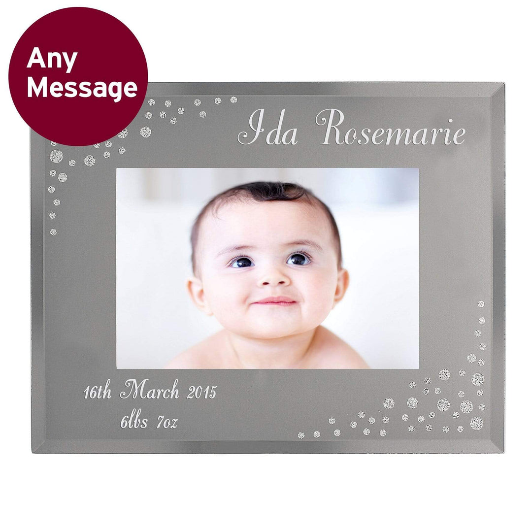 Personalised Memento Photo Frames, Albums and Guestbooks Personalised Any Message 6x4 Landscape Diamante Glass Photo Frame