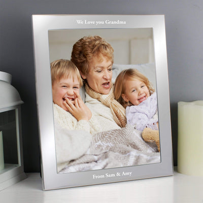 Personalised Memento Photo Frames, Albums and Guestbooks Personalised Any Message 8x10 Silver Photo Frame