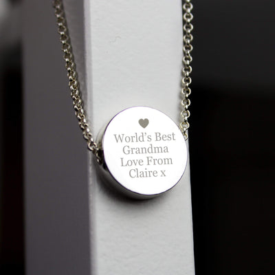 Personalised Memento Jewellery Personalised Any Message Disc Necklace