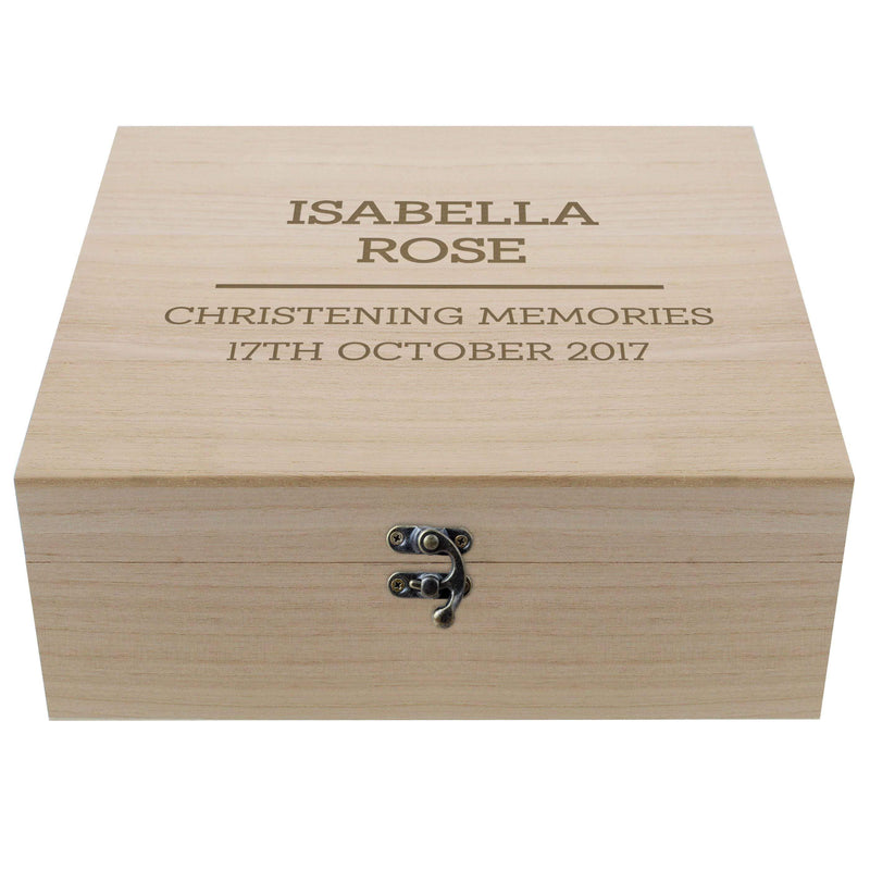 Personalised Memento Personalised Any Message Large Wooden Keepsake Box