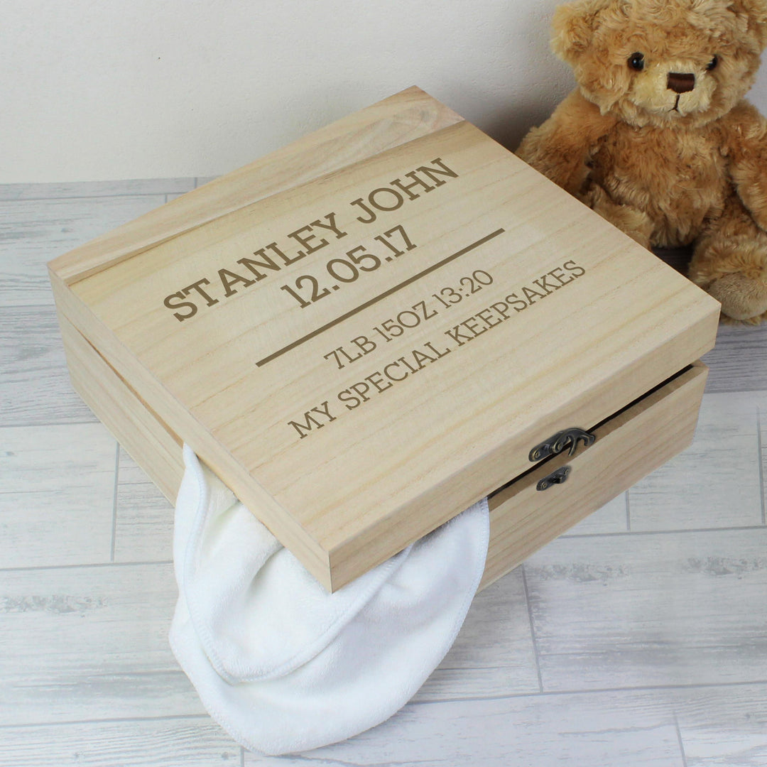 Personalised Memento Personalised Any Message Large Wooden Keepsake Box