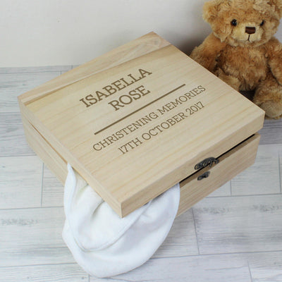 Personalised Memento Personalised Any Message Large Wooden Keepsake Box