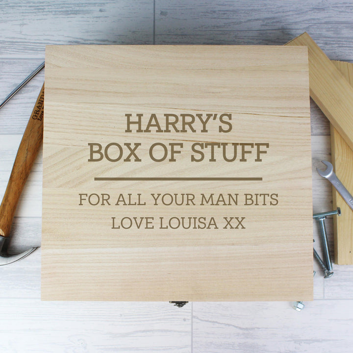 Personalised Memento Personalised Any Message Large Wooden Keepsake Box