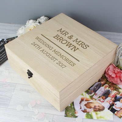 Personalised Memento Personalised Any Message Large Wooden Keepsake Box