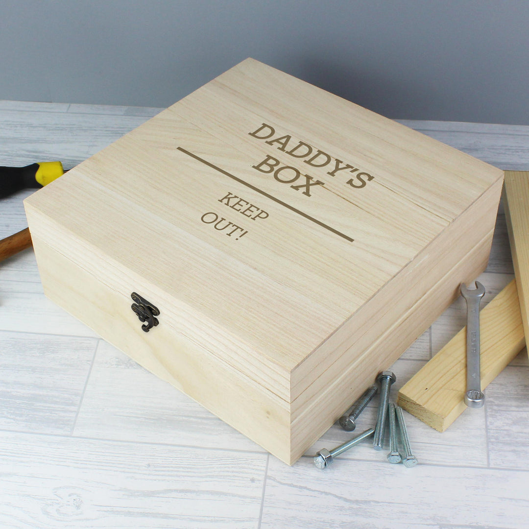 Personalised Memento Personalised Any Message Large Wooden Keepsake Box