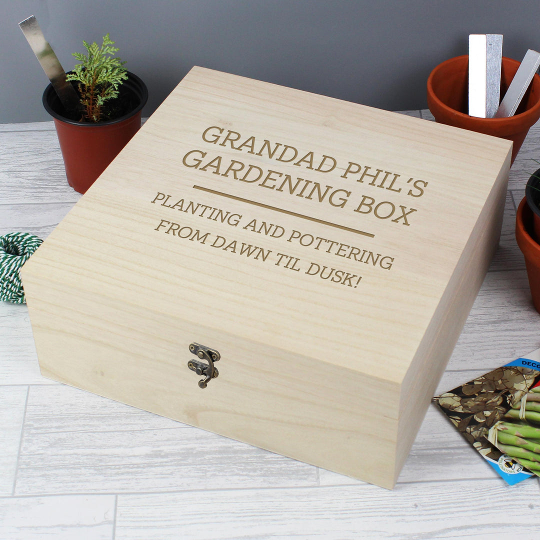Personalised Memento Personalised Any Message Large Wooden Keepsake Box