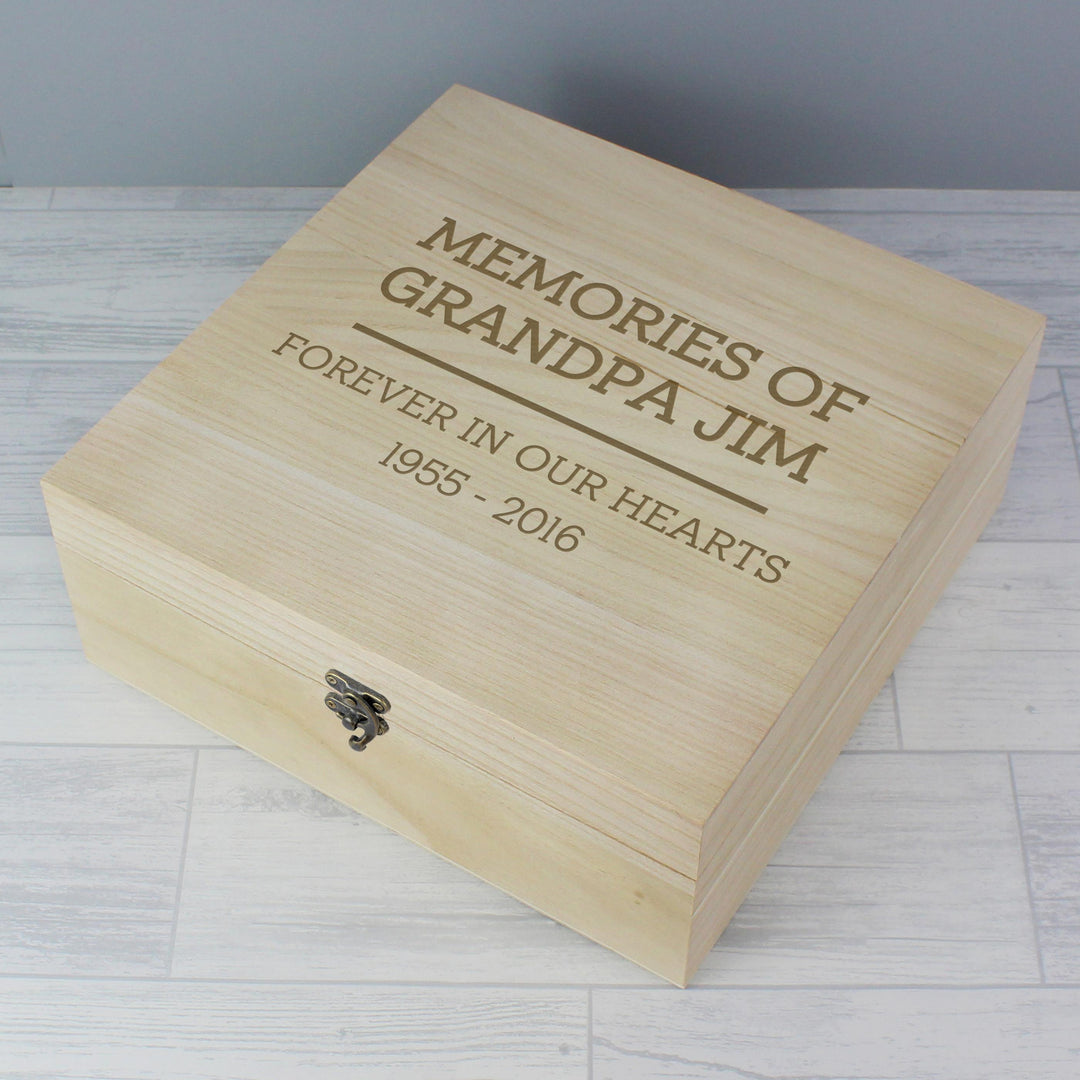Personalised Memento Personalised Any Message Large Wooden Keepsake Box