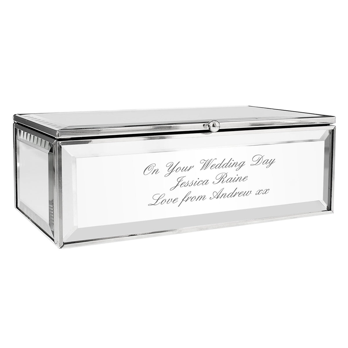 Personalised Memento Trinket, Jewellery & Keepsake Boxes Personalised Any Message Mirrored Jewellery Box