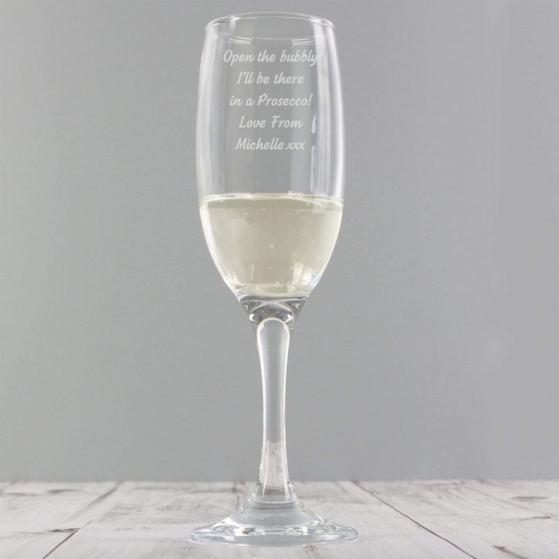 Personalised Memento Glasses & Barware Personalised Any Message Prosecco Flute