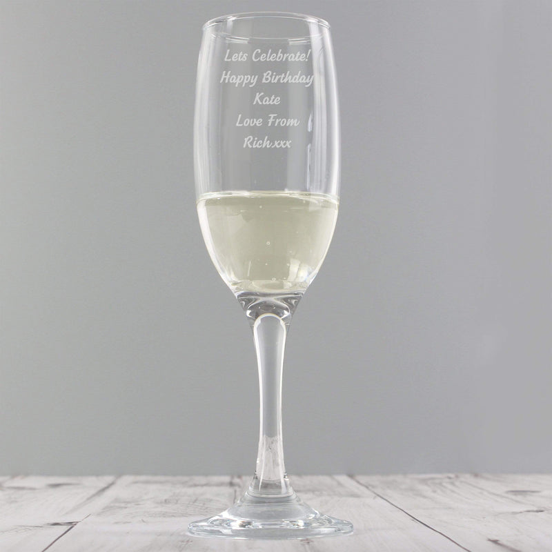 Personalised Memento Glasses & Barware Personalised Any Message Prosecco Flute