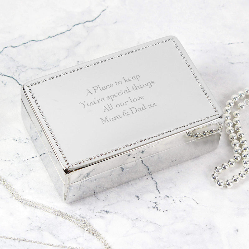 Personalised Memento Personalised Any Message Rectangular Jewellery Box