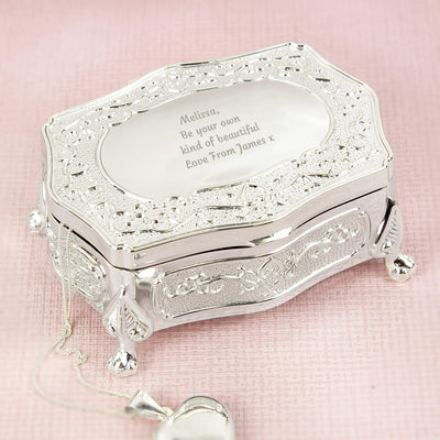 Personalised Memento Trinket, Jewellery & Keepsake Boxes Personalised Any Message Small Antique Trinket Box
