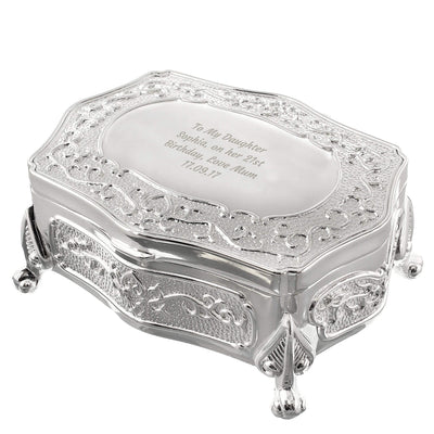 Personalised Memento Trinket, Jewellery & Keepsake Boxes Personalised Any Message Small Antique Trinket Box