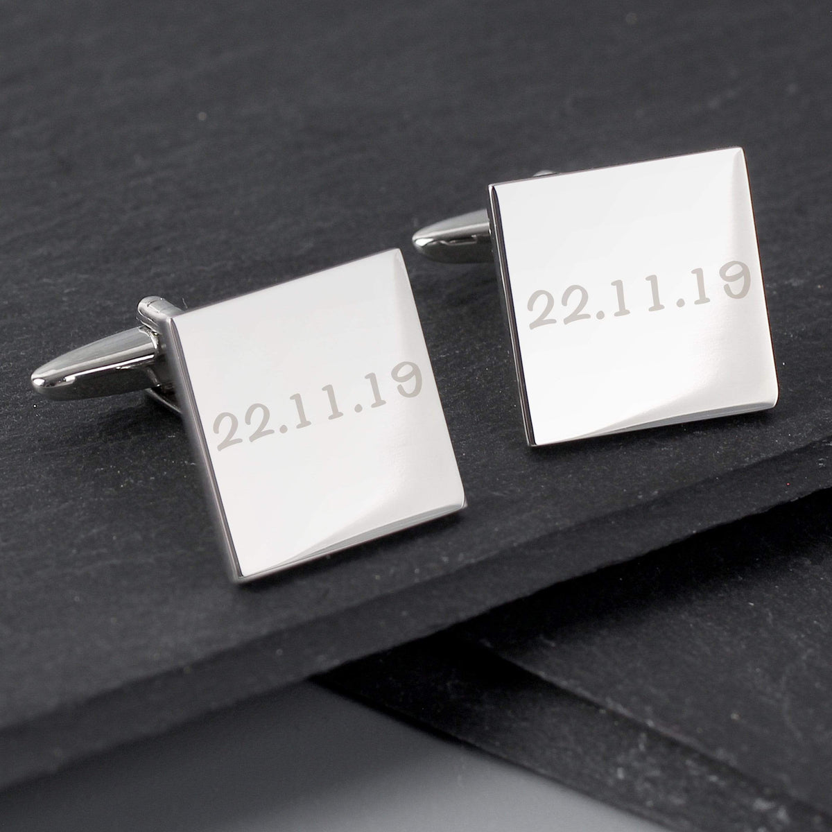Personalised Memento Jewellery Personalised Any Message Square Cufflinks - 1 line