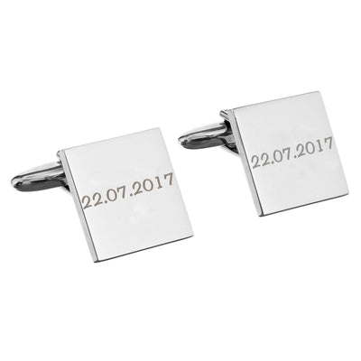 Personalised Memento Jewellery Personalised Any Message Square Cufflinks - 1 line