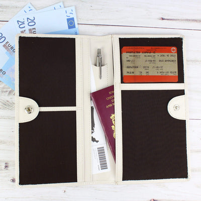 Personalised Memento Leather Personalised Any Message Travel Document Holder
