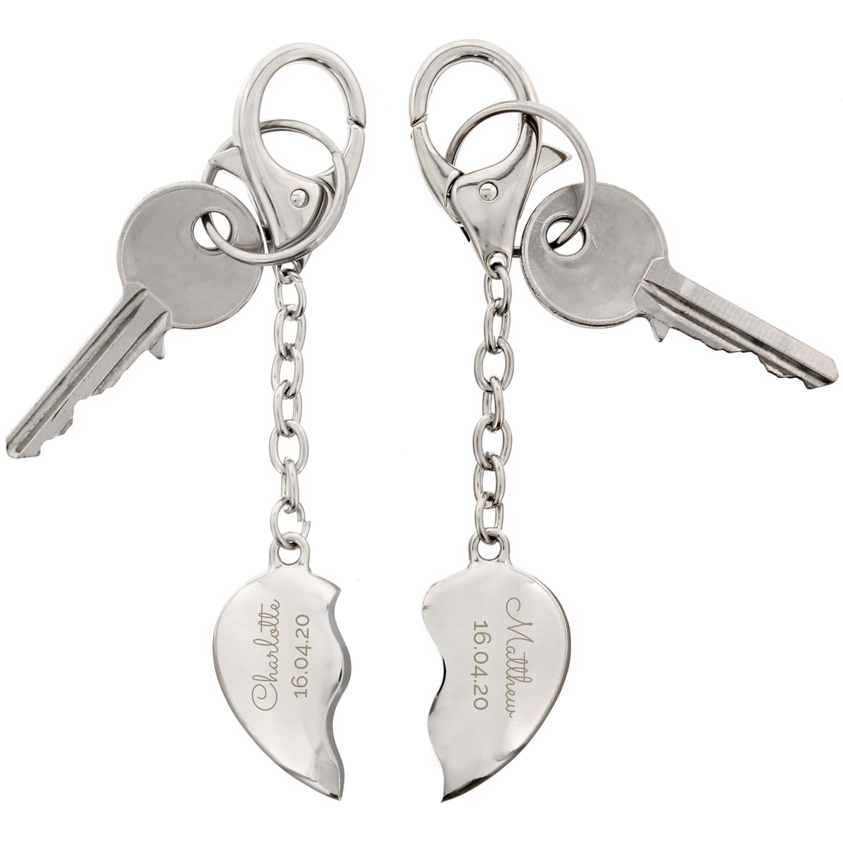 Personalised Memento Keepsakes Personalised Any Message Two Hearts Keyring