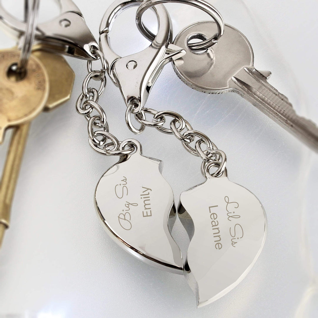 Personalised Memento Keepsakes Personalised Any Message Two Hearts Keyring
