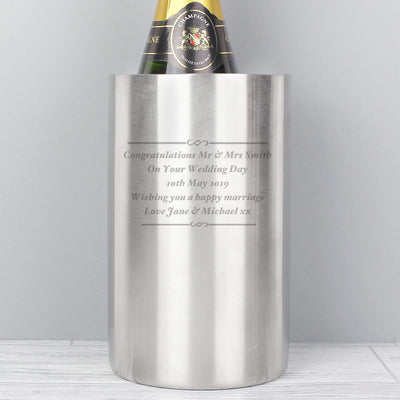 Personalised Memento Glasses & Barware Personalised Any Message Wine Cooler
