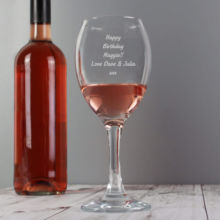 Personalised Memento Glasses &amp; Barware Personalised Any Message Wine Glass