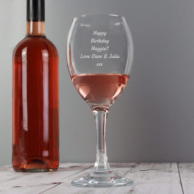 Personalised Memento Glasses & Barware Personalised Any Message Wine Glass