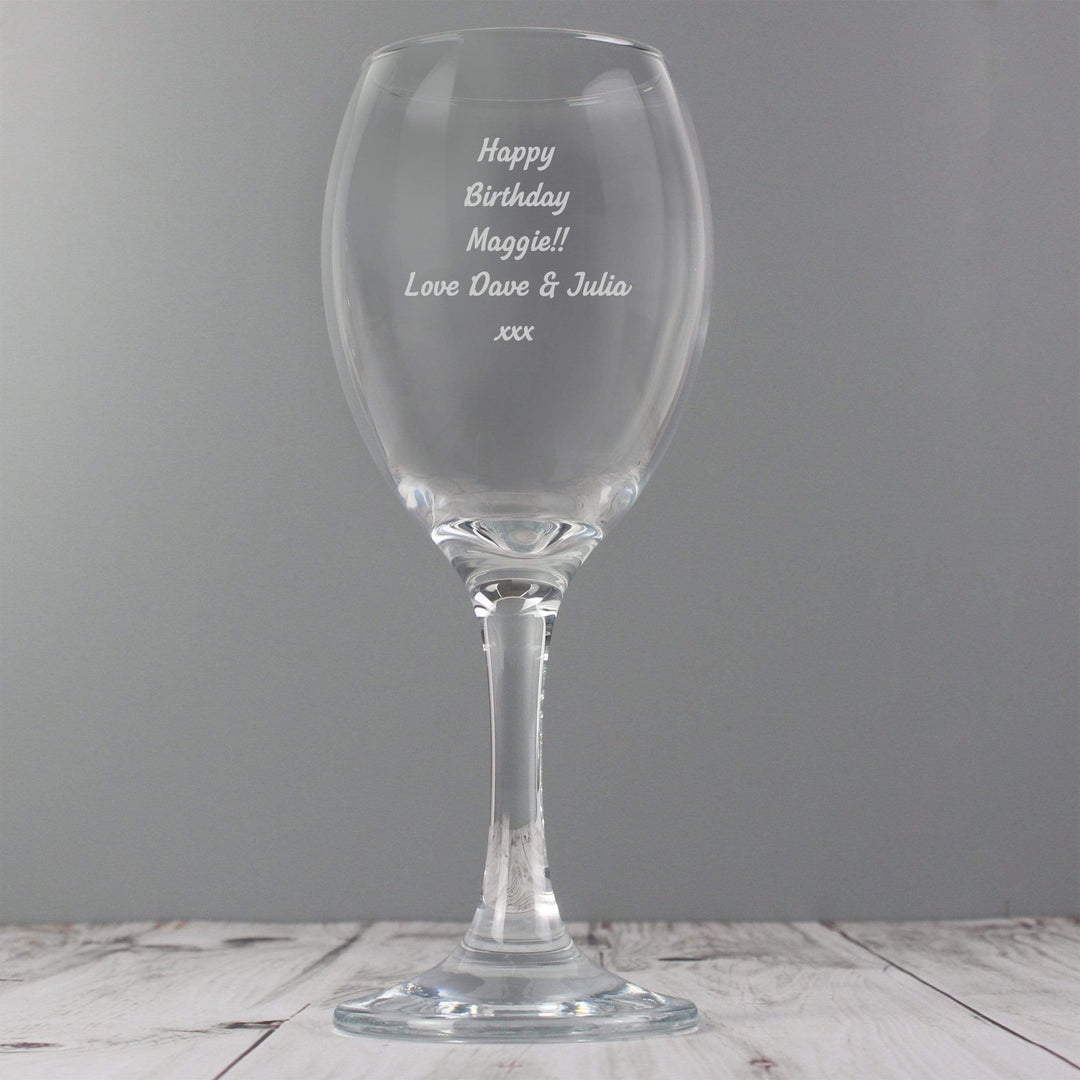 Personalised Memento Glasses &amp; Barware Personalised Any Message Wine Glass