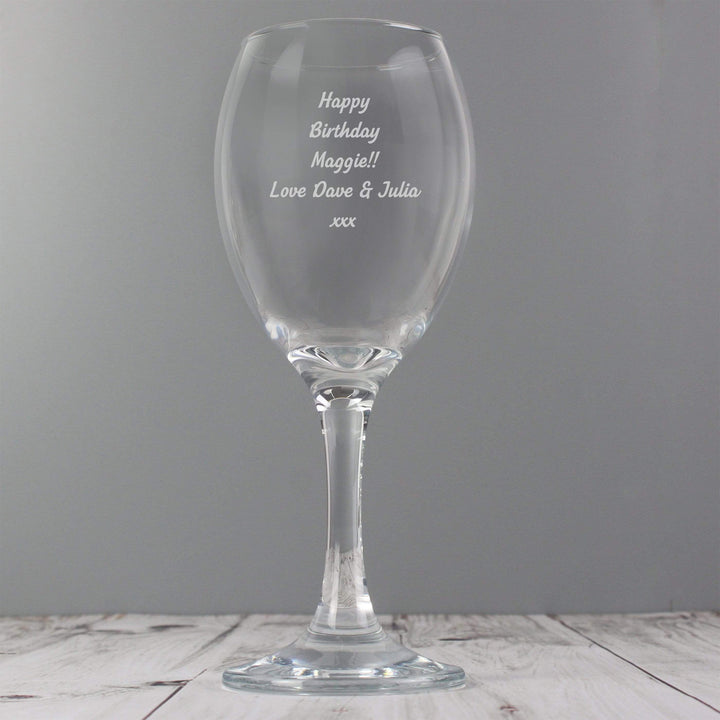 Personalised Memento Glasses &amp; Barware Personalised Any Message Wine Glass