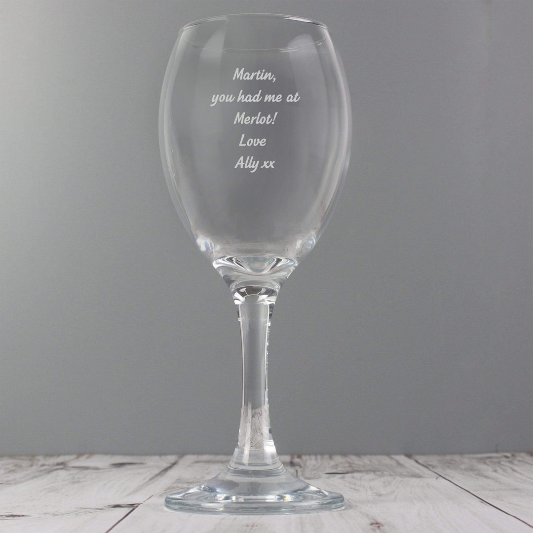 Personalised Memento Glasses &amp; Barware Personalised Any Message Wine Glass