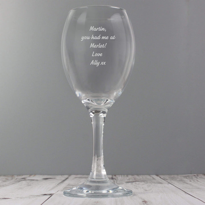 Personalised Memento Glasses &amp; Barware Personalised Any Message Wine Glass