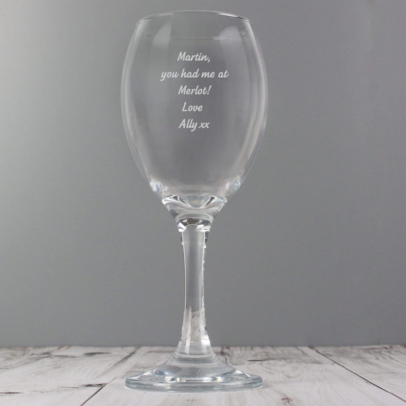 Personalised Memento Glasses & Barware Personalised Any Message Wine Glass