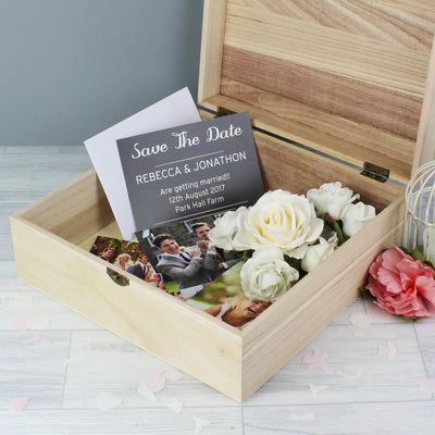 Personalised Memento Personalised Any Role 'Floral Watercolour Wedding' Large Wooden Keepsake Box