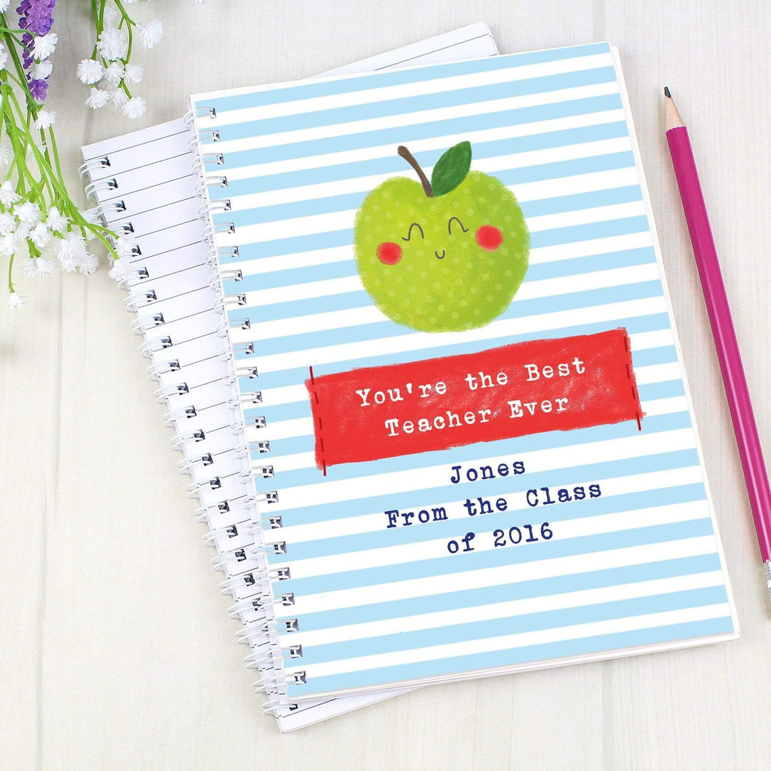 Personalised Memento Stationery &amp; Pens Personalised Apple for the Teacher A5 Notebook