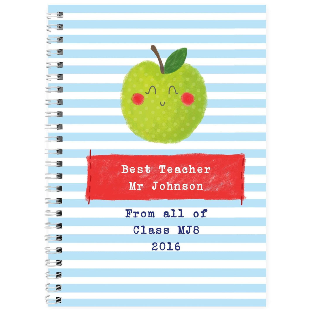 Personalised Memento Stationery &amp; Pens Personalised Apple for the Teacher A5 Notebook