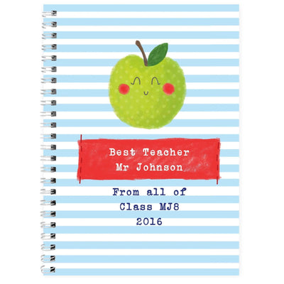 Personalised Memento Stationery & Pens Personalised Apple for the Teacher A5 Notebook