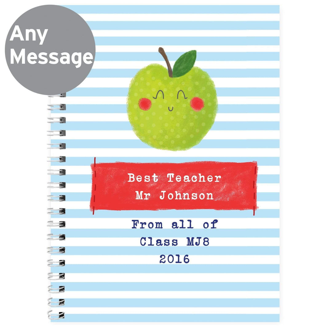Personalised Memento Stationery &amp; Pens Personalised Apple for the Teacher A5 Notebook