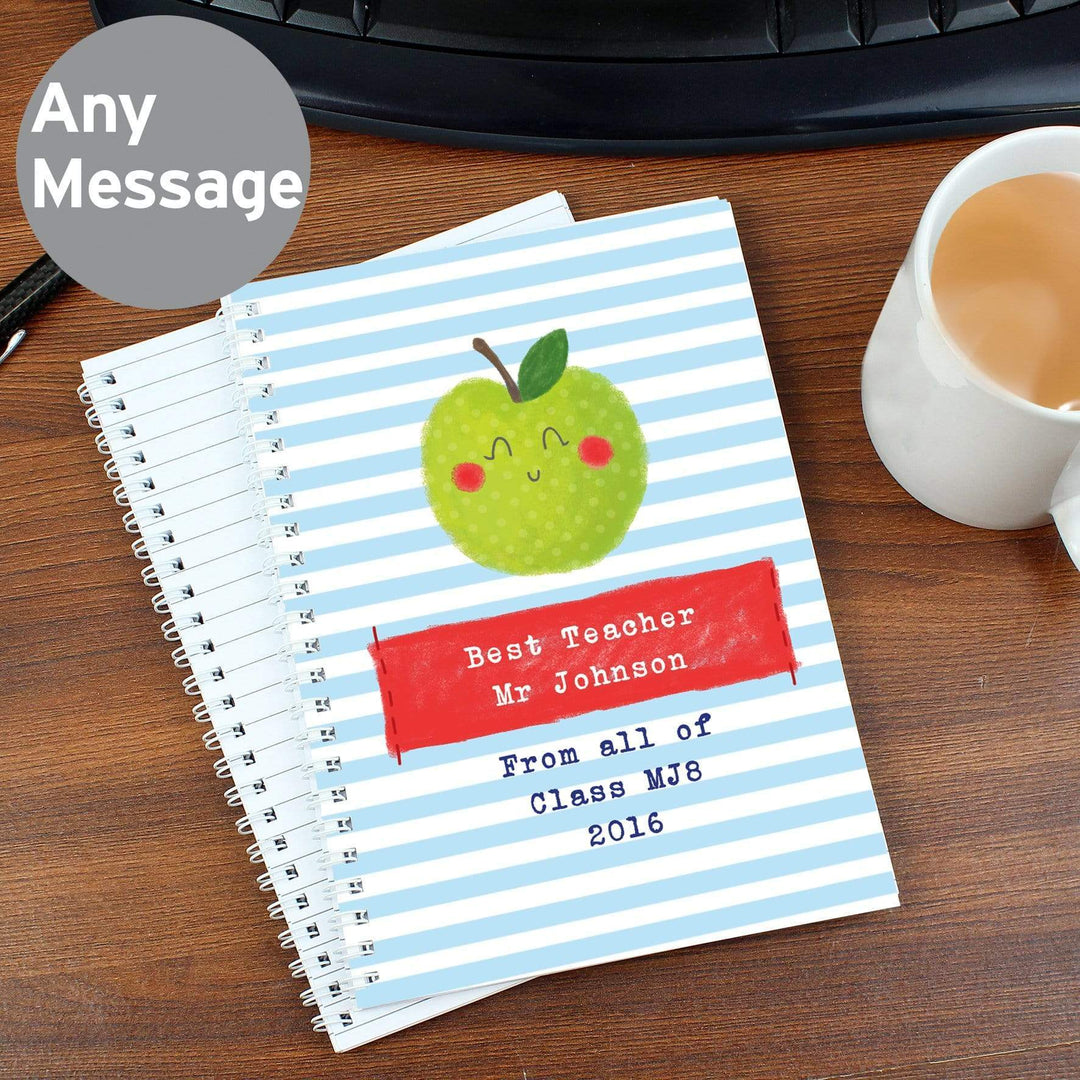 Personalised Memento Stationery &amp; Pens Personalised Apple for the Teacher A5 Notebook