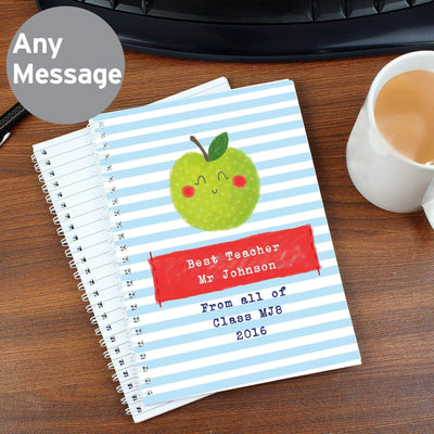 Personalised Memento Stationery & Pens Personalised Apple for the Teacher A5 Notebook