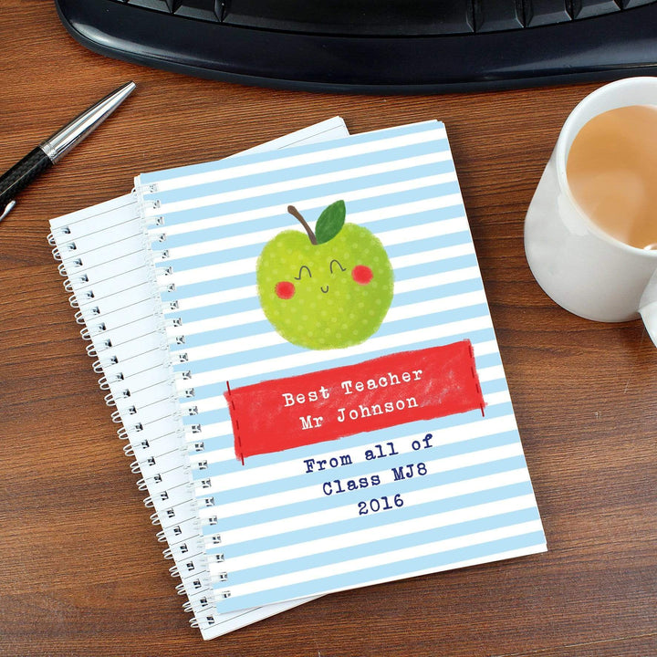 Personalised Memento Stationery &amp; Pens Personalised Apple for the Teacher A5 Notebook