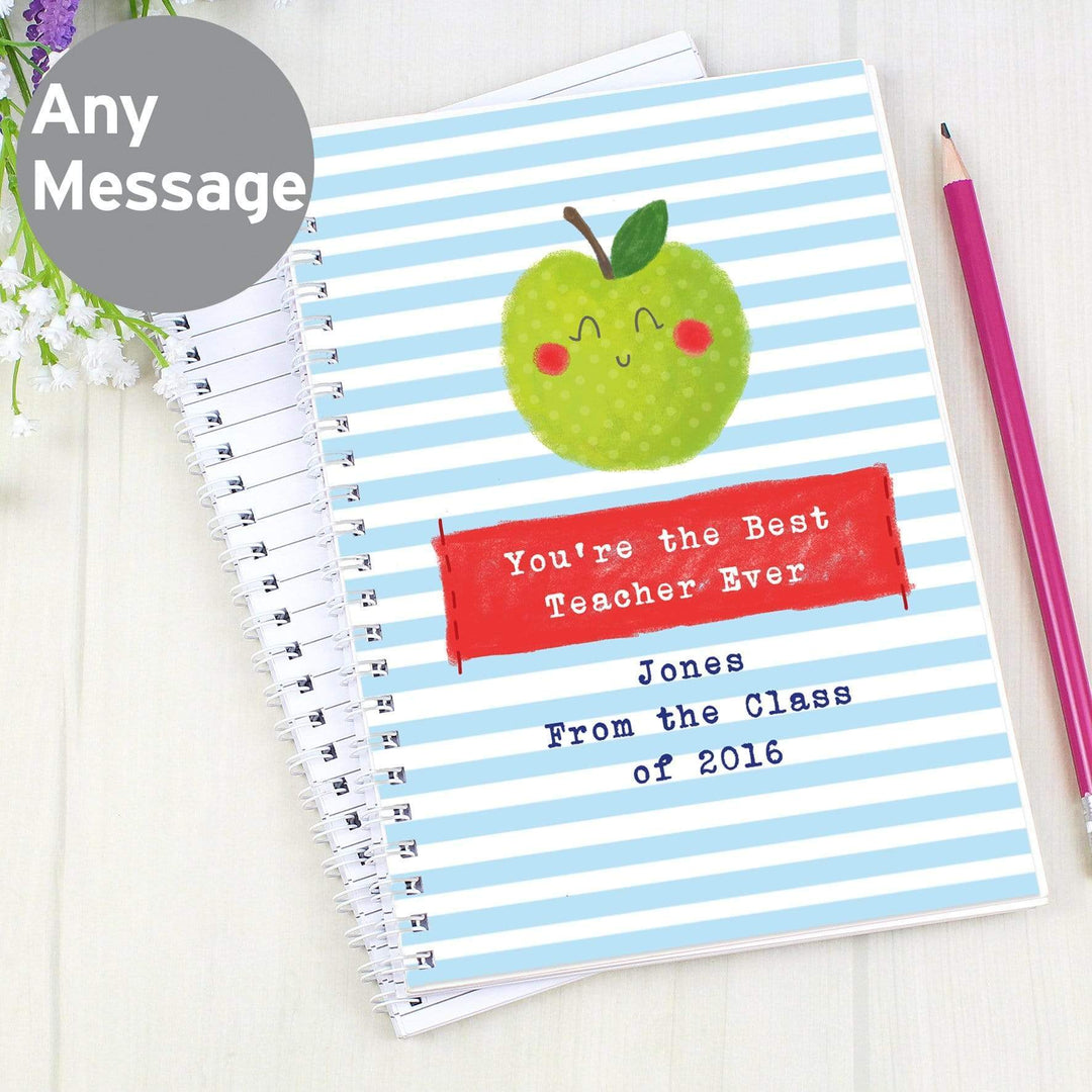 Personalised Memento Stationery &amp; Pens Personalised Apple for the Teacher A5 Notebook