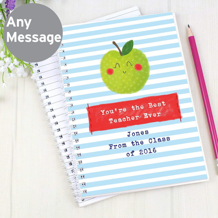 Personalised Memento Stationery &amp; Pens Personalised Apple for the Teacher A5 Notebook
