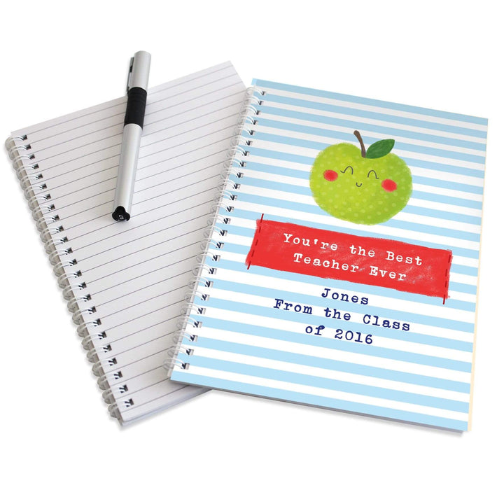 Personalised Memento Stationery &amp; Pens Personalised Apple for the Teacher A5 Notebook