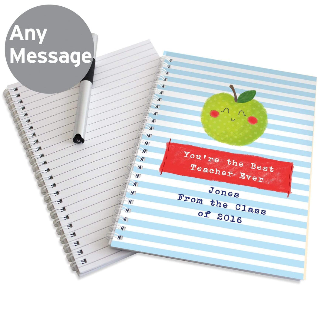 Personalised Memento Stationery &amp; Pens Personalised Apple for the Teacher A5 Notebook