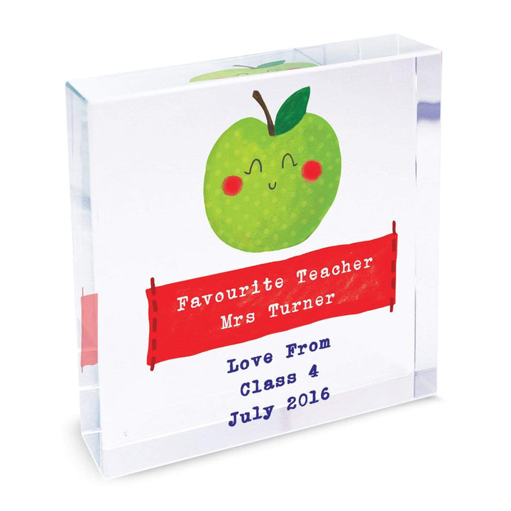 Personalised Memento Ornaments Personalised Apple for the Teacher Large Crystal Token