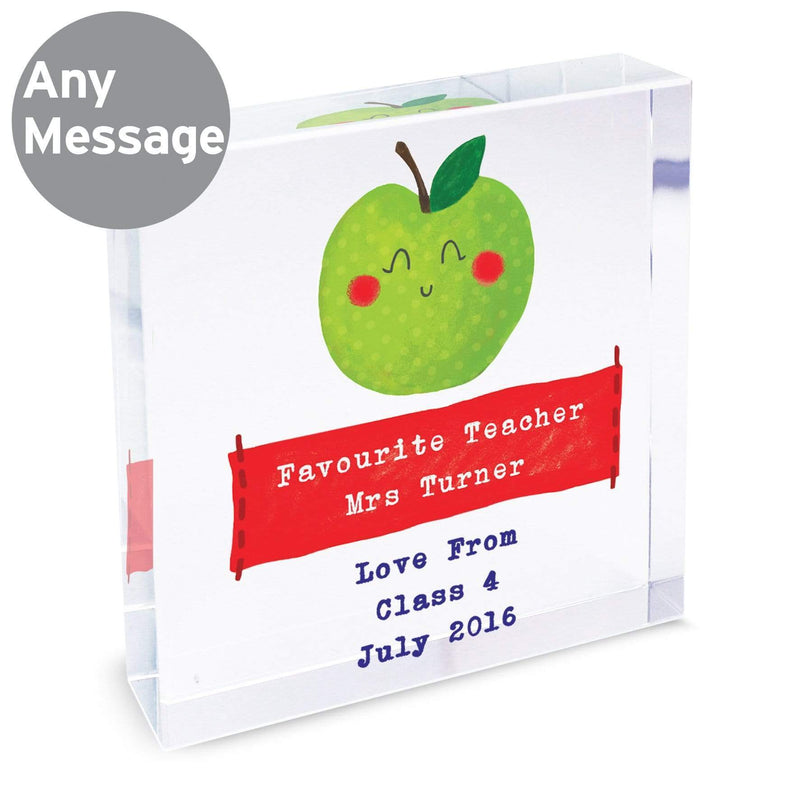 Personalised Memento Ornaments Personalised Apple for the Teacher Large Crystal Token