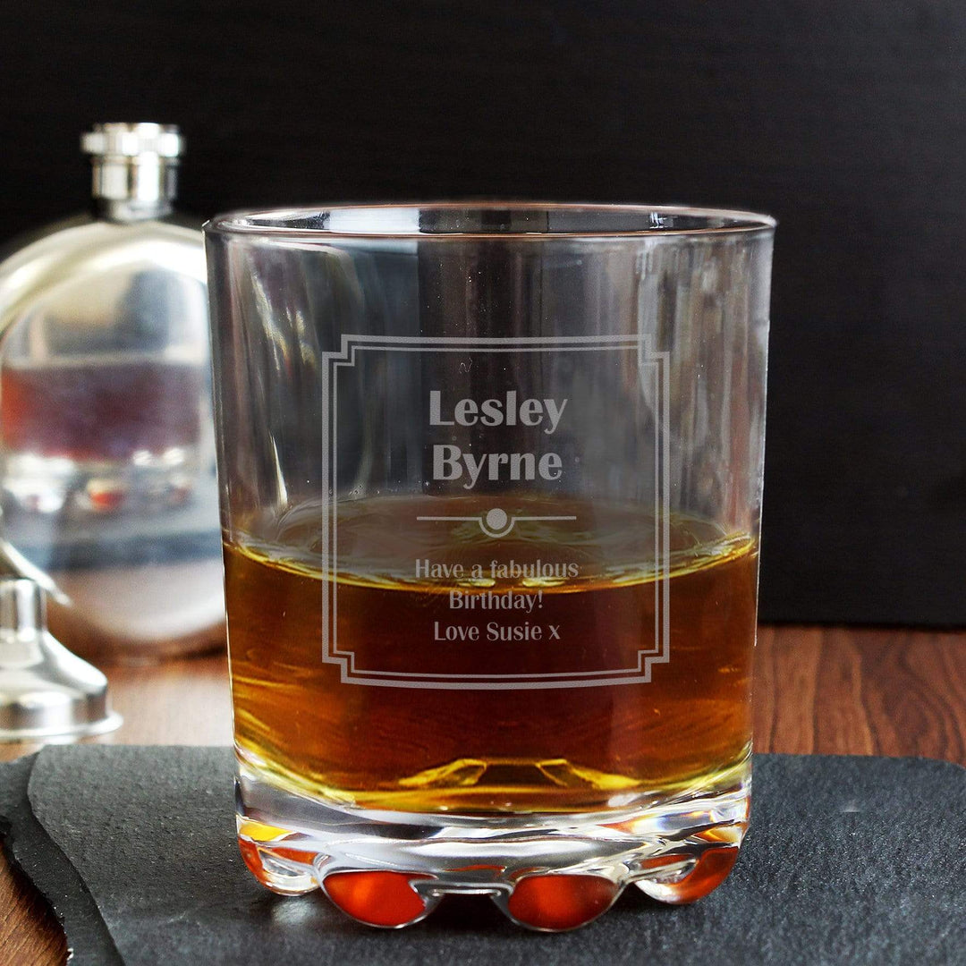 Personalised Memento Glasses &amp; Barware Personalised Art DecoTumbler