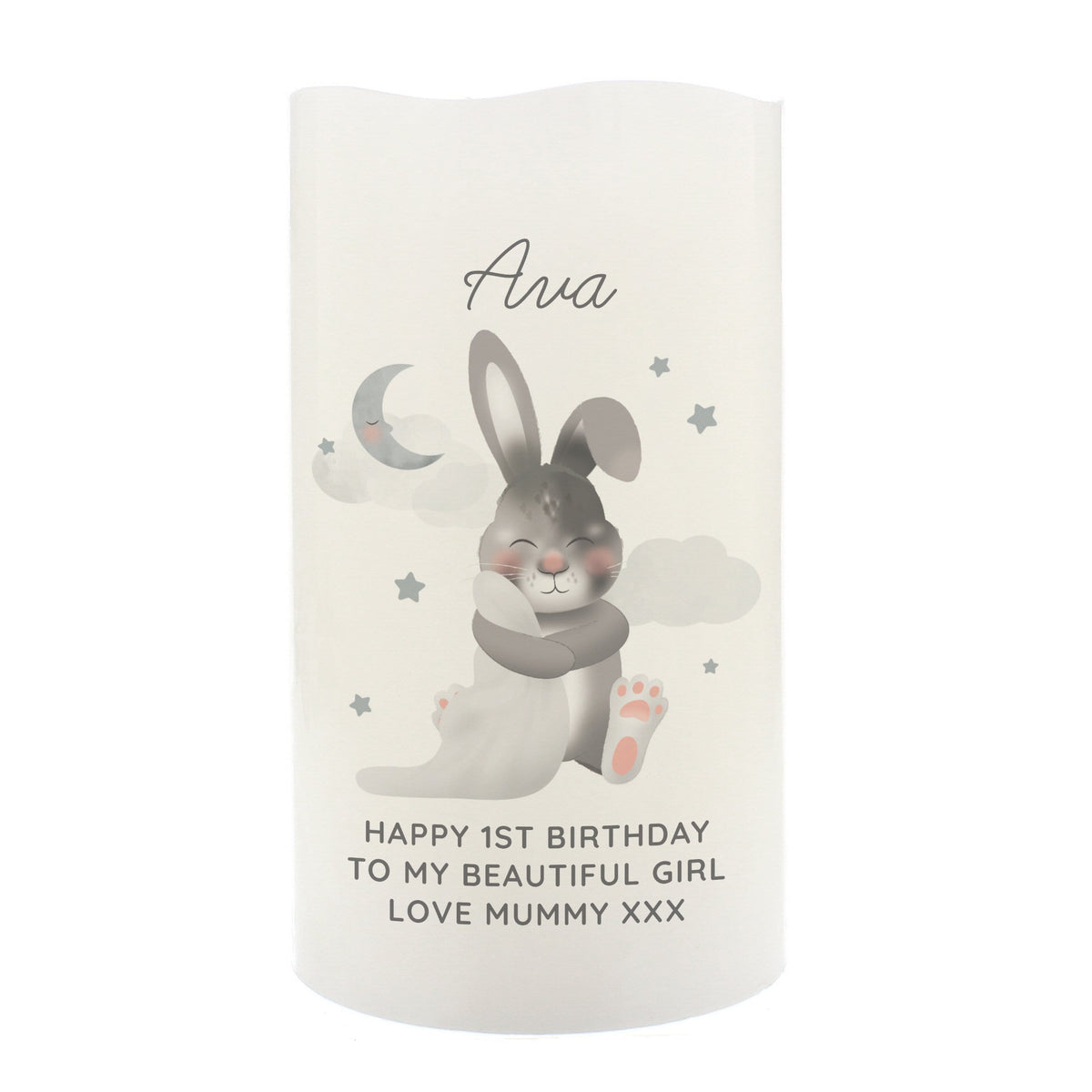Personalised Memento LED Lights, Candles & Decorations Personalised Baby Bunny LED Candle