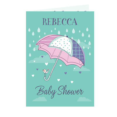 Personalised Memento Greetings Cards Personalised Baby Shower Umbrella Card