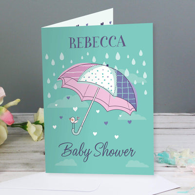 Personalised Memento Greetings Cards Personalised Baby Shower Umbrella Card